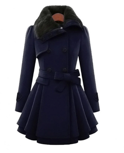 Lucy | Fur Collar Belted Wool Coat