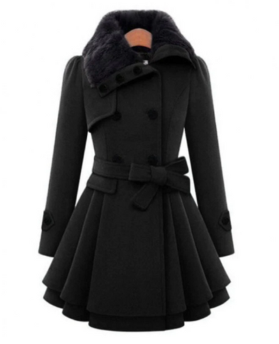 Lucy | Fur Collar Belted Wool Coat