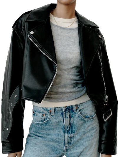 Women's Faux PU Leather Jacket