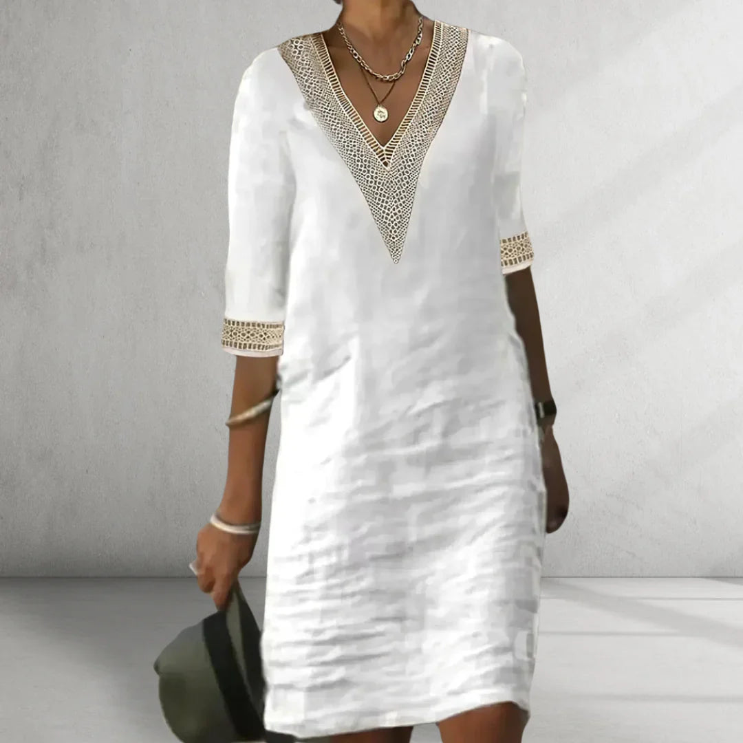 Selena | Soft V-neck Dress for an Elegant and Comfortable Style