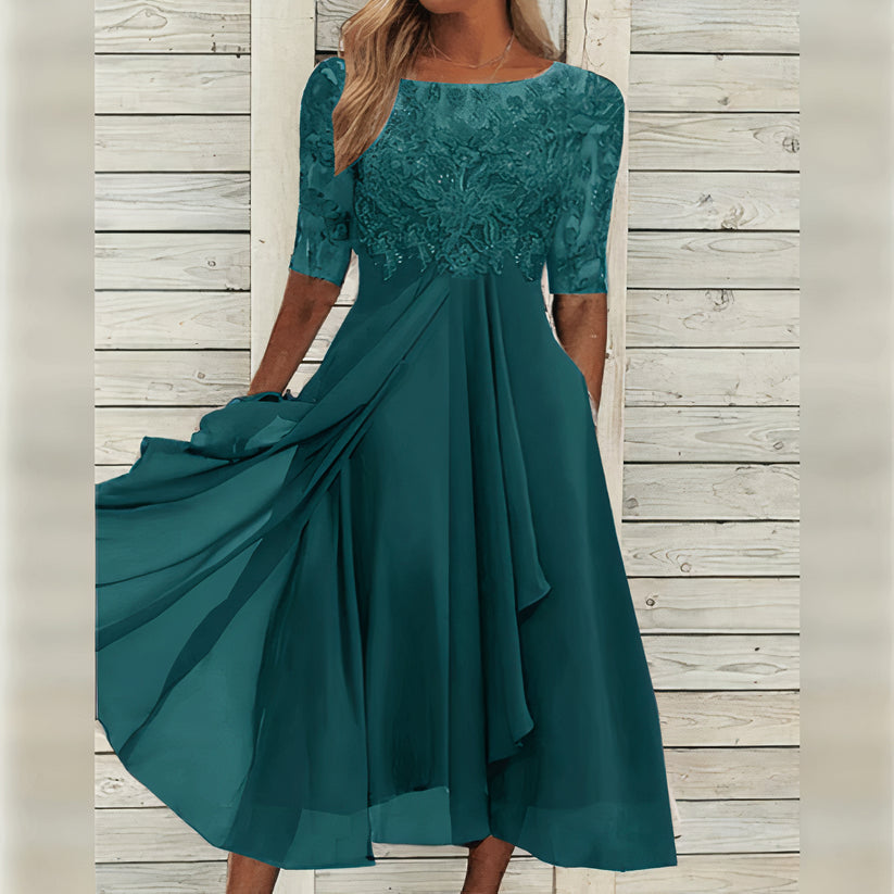 Taryn® | Elegant Lace Midi Dress