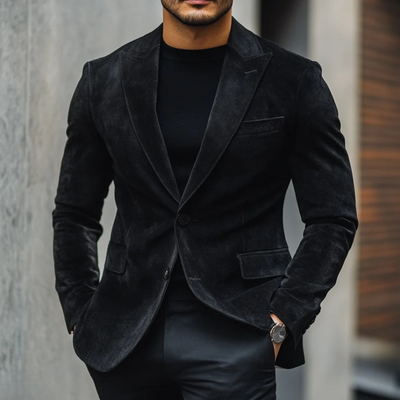 Kingston™ | Plain Two-Button Suede Blazer