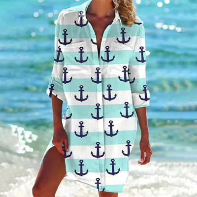 Imogen | Vibrant Tie-Dye Beach Shirt Dress
