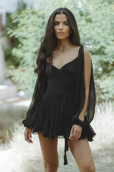 Jade | Stylish Black Wrap Dress