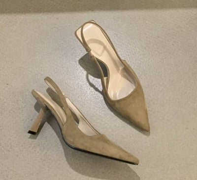 Marlena™ | Nude Slingback Heels with Slim Heel