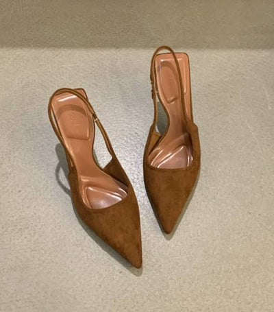 Marlena™ | Nude Slingback Heels with Slim Heel