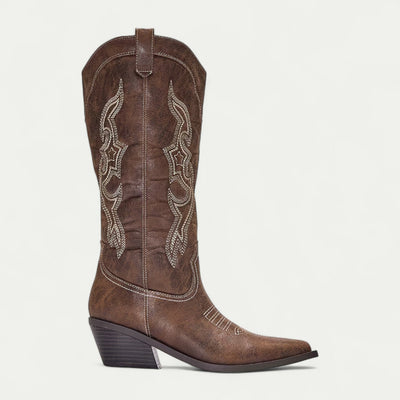 KIKA™ – Western Boots for Women with High Shaft, Pointed Toe, and Embroidery