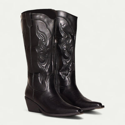 KIKA™ – Western Boots for Women with High Shaft, Pointed Toe, and Embroidery