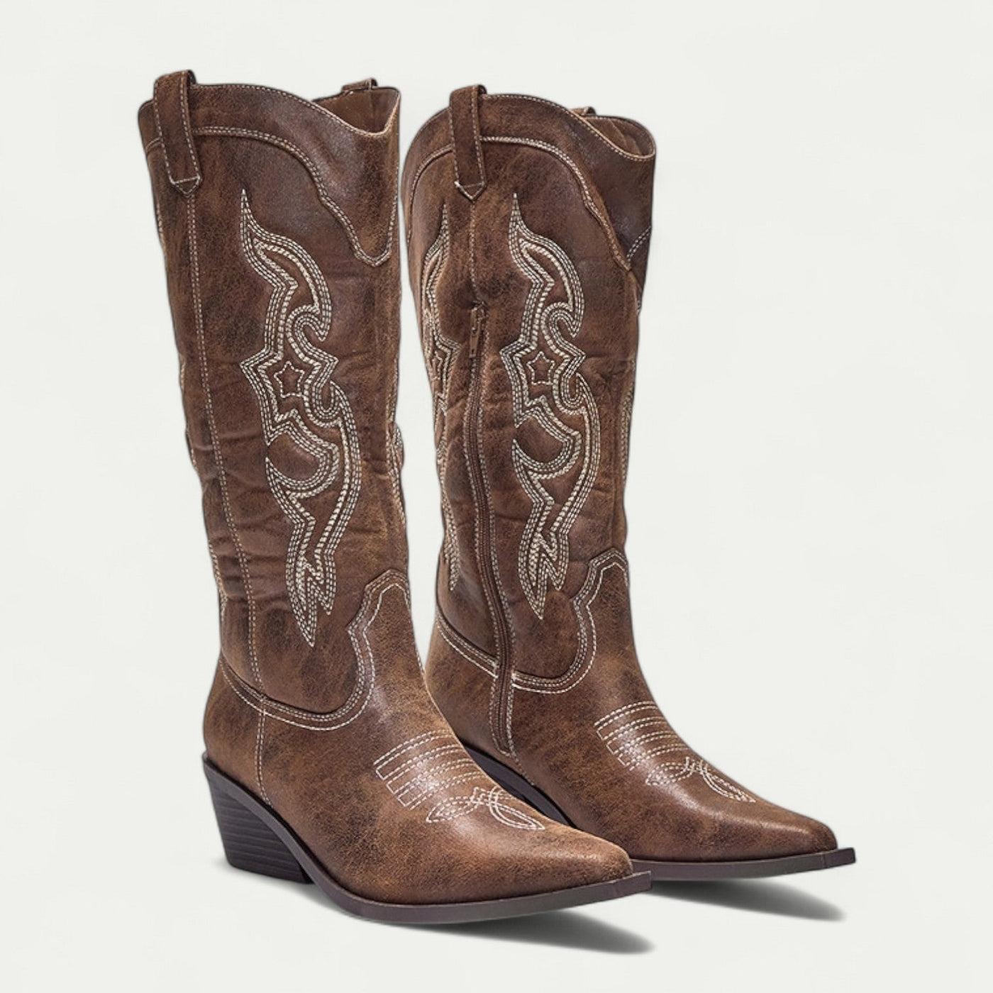 KIKA™ – Western Boots for Women with High Shaft, Pointed Toe, and Embroidery