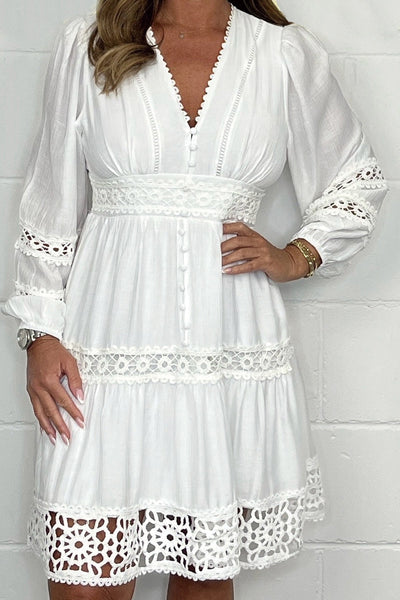 Madison | Lace Detail V-Neck Dress