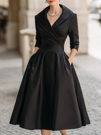 Lina - Elegant satin midi dress for a sophisticated look