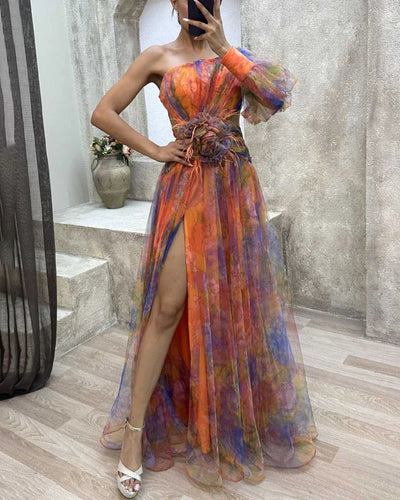 Nina | One-Shoulder Chiffon Gown