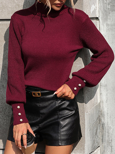 Simone | Pearl Sleeve Knit Sweater