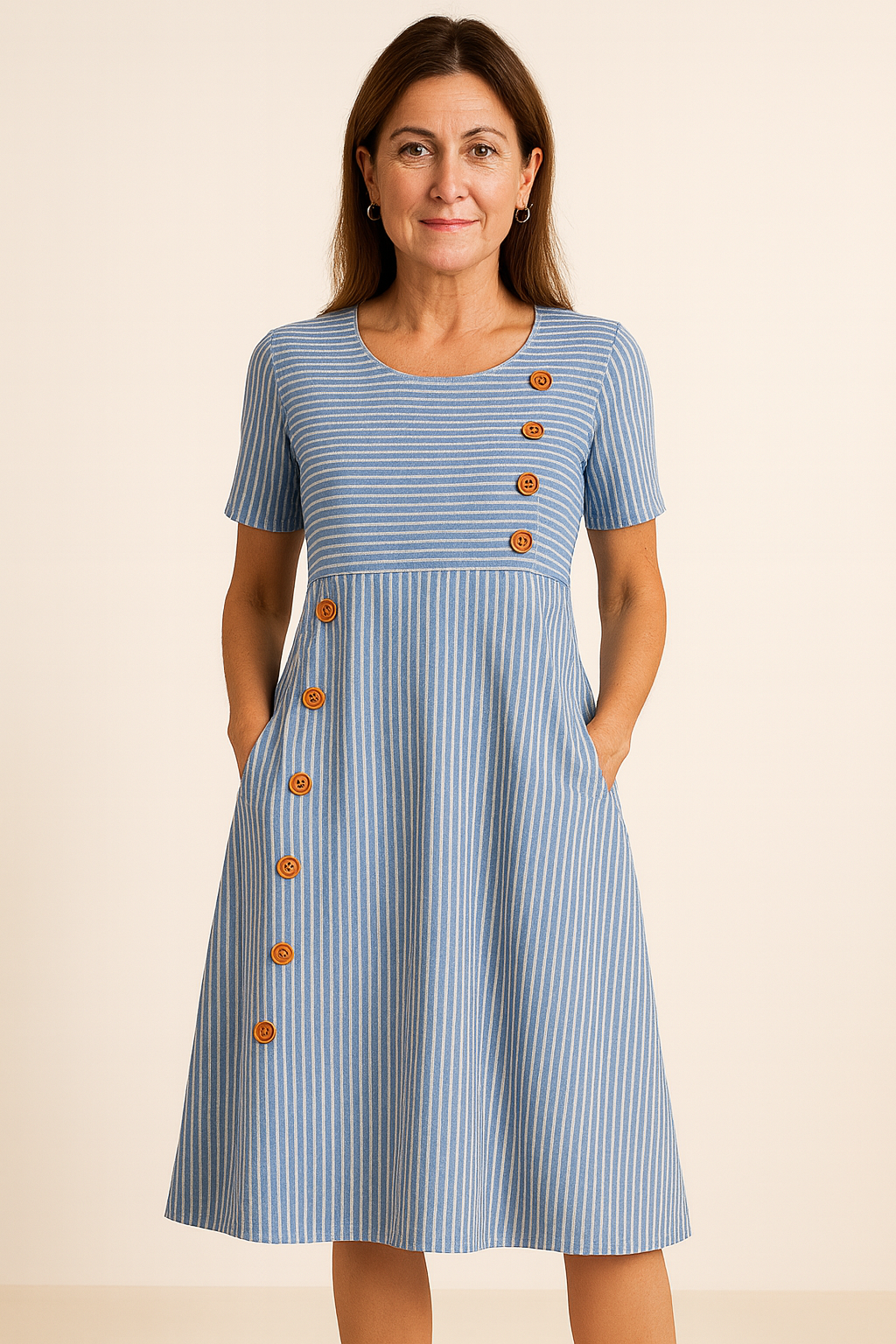 Clarissa | Elegant Classic Long Dress with V-Neckline