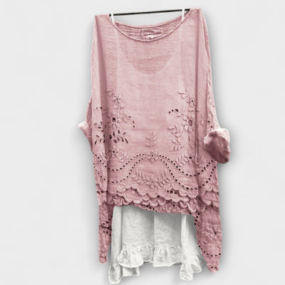 Ella - Blouse with double-layered hem