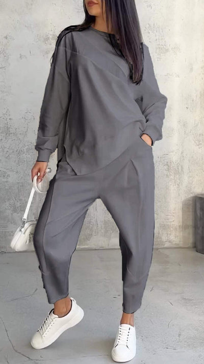 The Zoe™ - Two-piece set with round neck and long sleeves