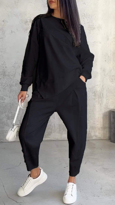 The Zoe™ - Two-piece set with round neck and long sleeves