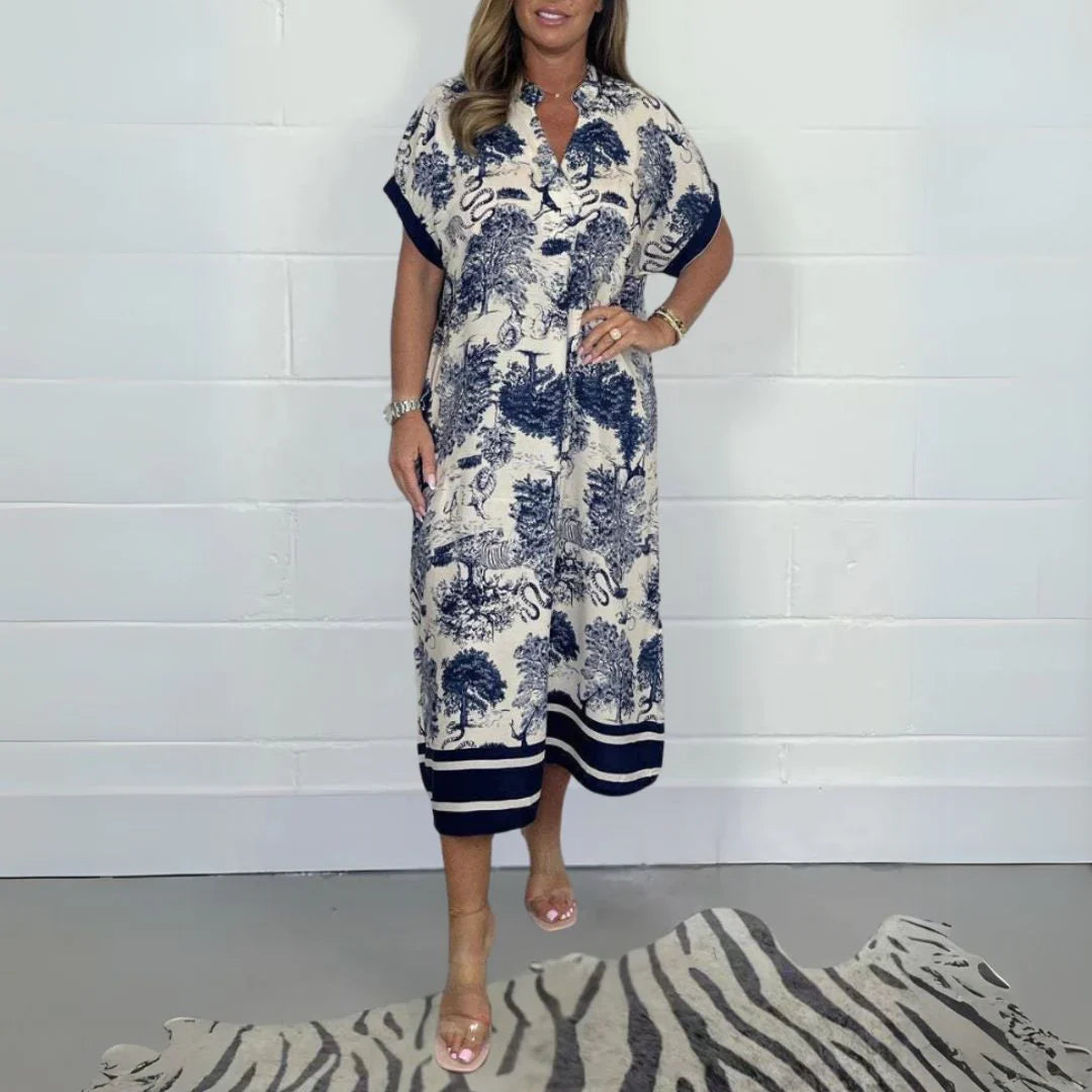 Elegant and Trendy Poppy Printed Dress