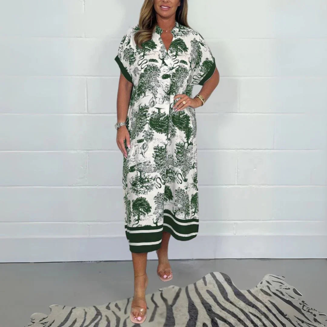 Elegant and Trendy Poppy Printed Dress