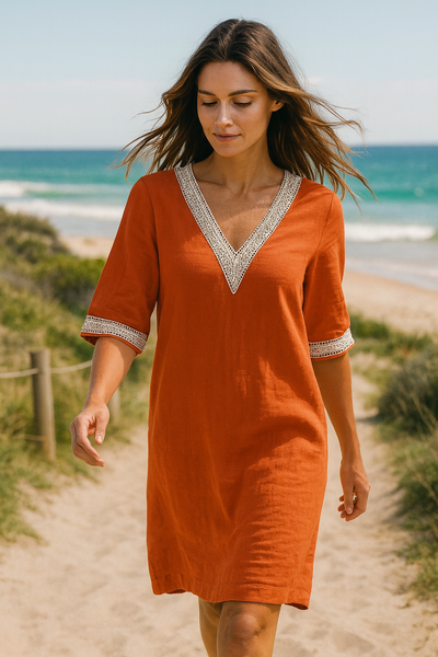 Selena | Soft V-neck Dress for an Elegant and Comfortable Style