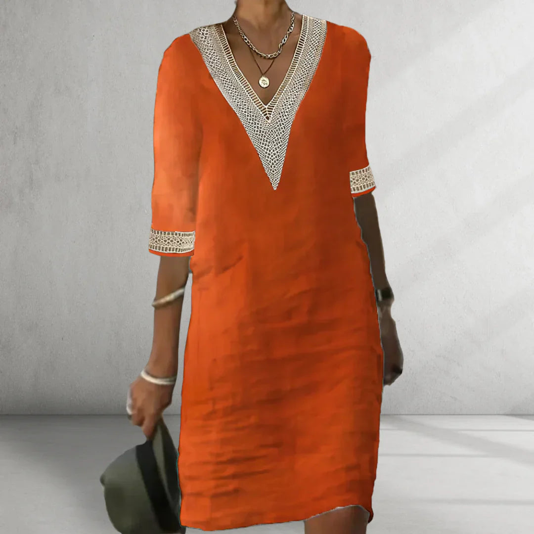 Selena | Soft V-neck Dress for an Elegant and Comfortable Style