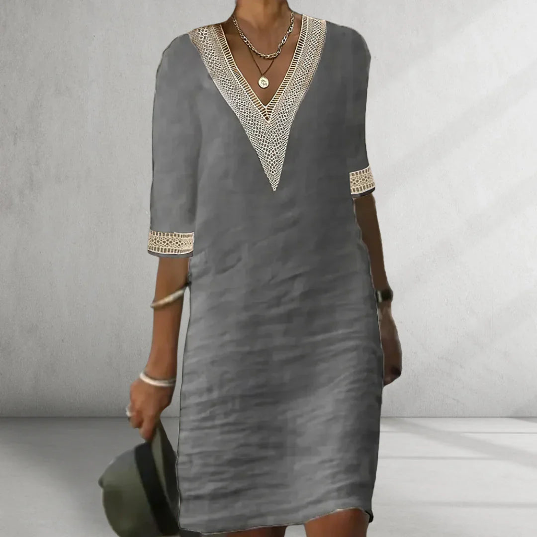 Selena | Soft V-neck Dress for an Elegant and Comfortable Style