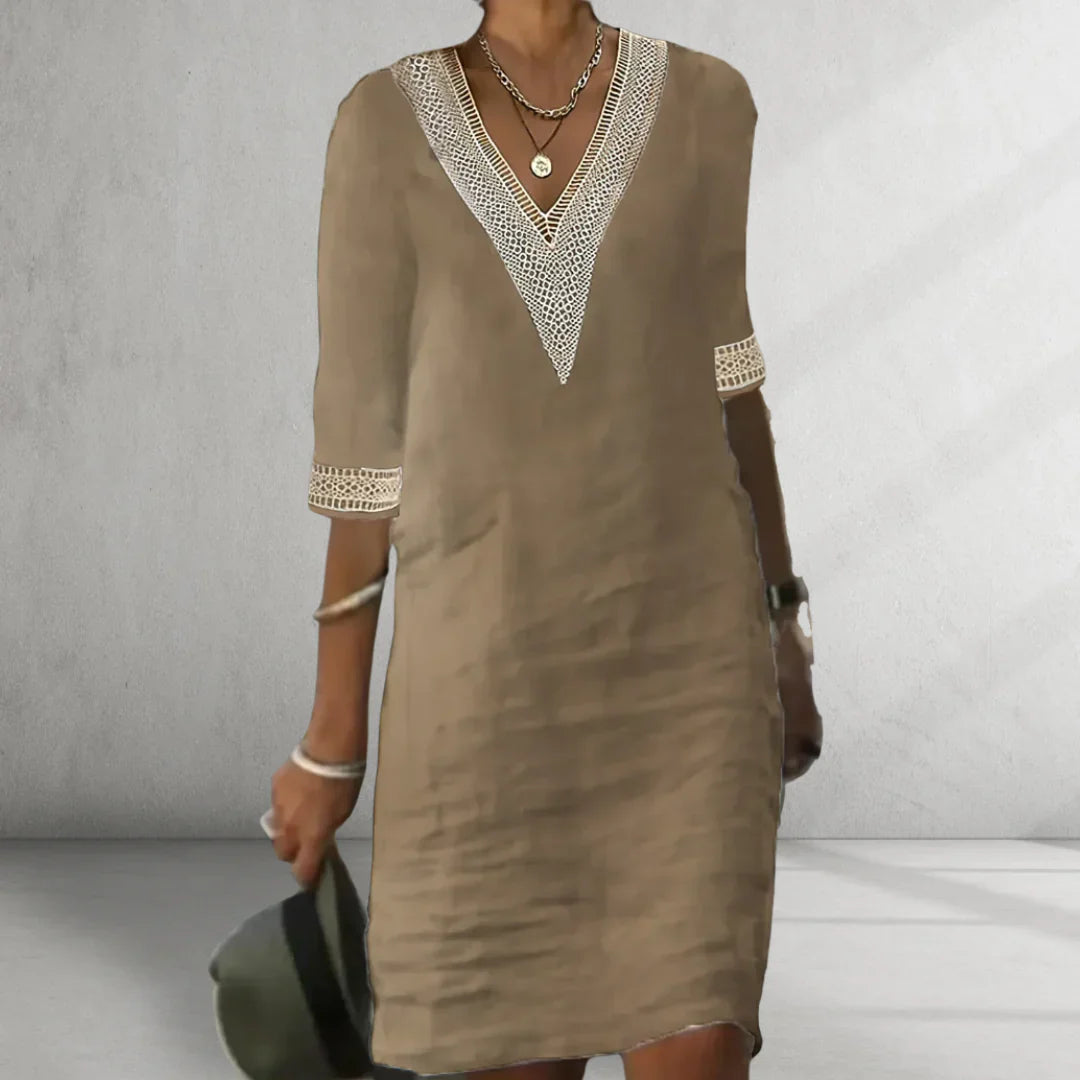Selena | Soft V-neck Dress for an Elegant and Comfortable Style