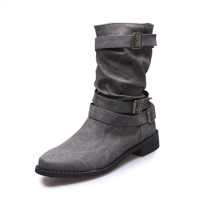 HERLA™ – Fall Boots for Women with Buckle and Low Heel