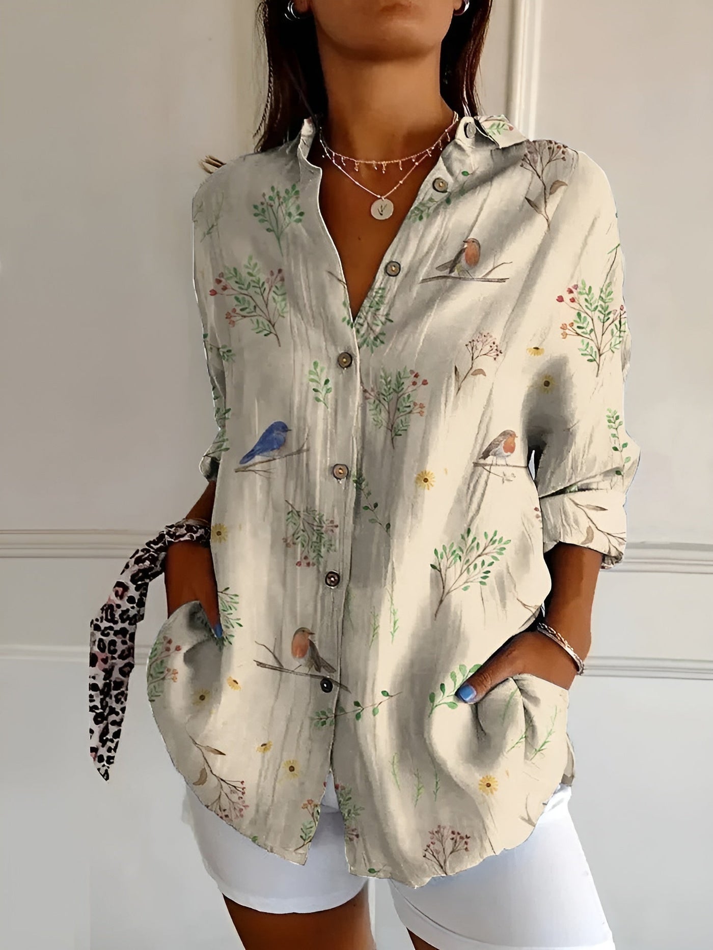 Roseline - Printed Button-Up Shirt